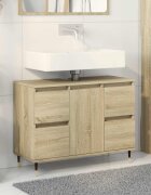 vidaXL Шкаф за баня дъб сонома 80x33x60 см инженерно дърво