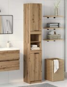 vidaXL Шкаф за баня дъбов 32x34x1885 см инженерно дърво
