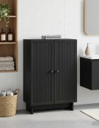 vidaXL Шкаф за баня EDE Черно 595 x 31 x 80 см Инженерна дървесина
