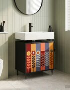 vidaXL Шкаф за баня ESSEN Черен дъб 60 x 40 x 61 см