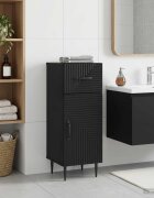 vidaXL Шкаф за баня HAARLEM Черно 30 x 31 x 80 см Инженерна дървесина