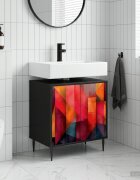 vidaXL Шкаф за баня HEESCH Черен дъб 60 x 40 x 61 см