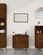 vidaXL Шкаф за баня кафяв дъб 30x30x100 см инженерно дърво