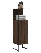 vidaXL Шкаф за баня кафяв дъб 33x33x1205 см инженерно дърво