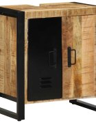 vidaXL Шкаф за баня Кафяво 55 x 35 x 60 см Солидно мангово дърво