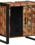vidaXL Шкаф за баня Кафяво 55 x 35 x 60 см Солидно възстановено дърво