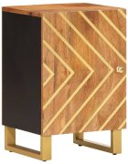 vidaXL Шкаф за баня кафяво и черно 38x335x58 см манго масив