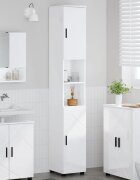 vidaXL Шкаф за баня Лъскаво бяло 30 x 35 x 192 см