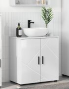 vidaXL Шкаф за баня Лъскаво бяло 61 x 35 x 64 см