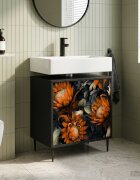 vidaXL Шкаф за баня LOCHEM Черен дъб 60 x 40 x 61 см