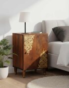 vidaXL Шкаф за баня Меден кафяв 38 x 33 x 58 см Солидно мангово дърво