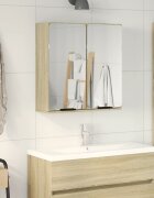 vidaXL Шкаф за баня огледало дъб сонома 645x20x665см инженерно дърво
