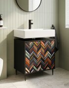 vidaXL Шкаф за баня OMMEN Черен дъб 60 x 40 x 61 см