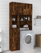 vidaXL Шкаф за баня опушен дъб 32x255x190 см инженерно дърво