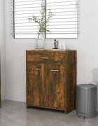 vidaXL Шкаф за баня опушен дъб 60x33x80 см инженерно дърво