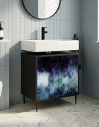 vidaXL Шкаф за баня RAALTE Черен дъб 60 x 40 x 61 см
