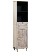 vidaXL Шкаф за баня с чекмедже Бяло 38 x 33 x 160 см Инженерно дърво