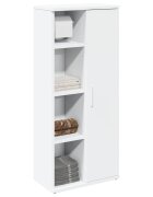 vidaXL Шкаф за баня с държач за ролки бял 39x22x90 см