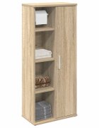 vidaXL Шкаф за баня с държач за ролки дъб сонома 39x22x90 см