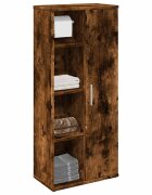 vidaXL Шкаф за баня с държач за ролки опушен дъб 39x22x90 см