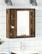 vidaXL Шкаф за баня с огледало 60x16x60 см инженерно дърво