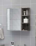 vidaXL Шкаф за баня с огледало бетонно сив 625x205x64 см