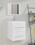 vidaXL Шкаф за баня с огледало бял 41x385x48 см