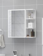vidaXL Шкаф за баня с огледало бял 625x205x64 см инженерно дърво