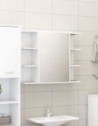 vidaXL Шкаф за баня с огледало бял 80x205x64 см инженерно дърво