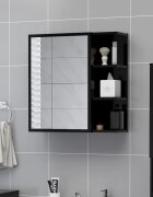 vidaXL Шкаф за баня с огледало черен 625x205x64см инженерно дърво