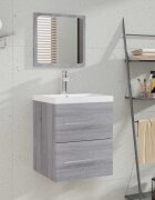 vidaXL Шкаф за баня с огледало сив сонома 41x385x48 см