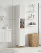 vidaXL Шкаф за баня с отворена рафт ARNHEM Бял гланц 30 x 31 x 190 см
