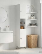 vidaXL Шкаф за баня с отворена рафт BREDA Бяло 30 x 31 x 190 см
