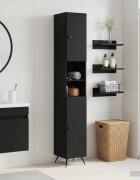 vidaXL Шкаф за баня с отворена рафт BREDA Черно 30 x 31 x 190 см