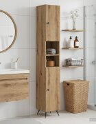 vidaXL Шкаф за баня с отворена рафт BREDA Дъб артизан 30 x 31 x 190 см