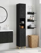 vidaXL Шкаф за баня с отворена рафт DELFT Черно 30 x 31 x 190 см