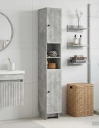 vidaXL Шкаф за баня с отворена рафт EDE Бетонно сиво 30 x 31 x 190 см
