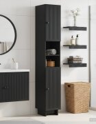 vidaXL Шкаф за баня с отворена рафт EDE Черно 30 x 31 x 190 см