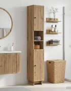 vidaXL Шкаф за баня с отворена рафт EDE Дъб артизан 30 x 31 x 190 см
