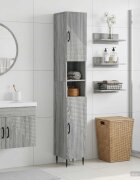 vidaXL Шкаф за баня с отворена рафт HAARLEM Сив Сонома