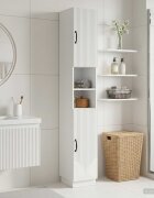vidaXL Шкаф за баня с отворена рафт HOORN Бяло 30 x 31 x 187 см