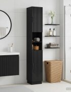 vidaXL Шкаф за баня с отворена рафт HOORN Черно 30 x 31 x 187 см