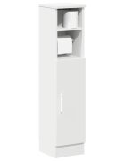 vidaXL Шкаф за баня с поставка за ролки бял 205x22x90 см