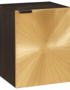 vidaXL Шкаф за баня с рафт с врата Черен и златен 38 x 33 x 48 см