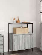 vidaXL Шкаф за баня с рафтове сив сонома 765x35x95 cm