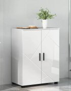 vidaXL Шкаф за баня със съхранение Лъскаво бяло 60 x 35 x 80 см
