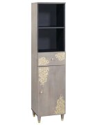vidaXL Шкаф за баня Сив 38 x 33 x 160 см Солидно мангово дърво