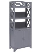 vidaXL Шкаф за баня сив 46x24x116 см дърво пауловния