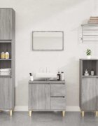 vidaXL Шкаф за баня сив сонома 30x30x100 см инженерно дърво