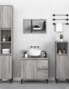 vidaXL Шкаф за баня сив сонома 30x30x100 см инженерно дърво